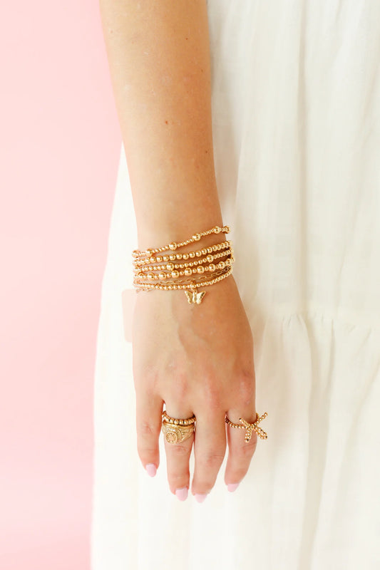 BEADED BLONDES Butterfly Gold Charm Bracelet