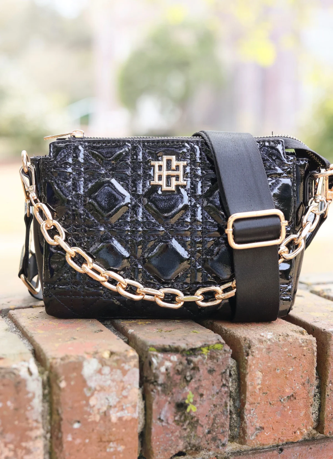 BOUTIQUE CAROLINE HILL JACE QUILTED CROSSBODY BLACK