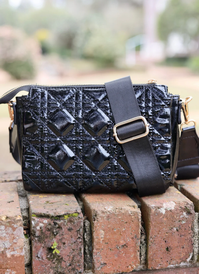 BOUTIQUE CAROLINE HILL JACE QUILTED CROSSBODY BLACK BACK