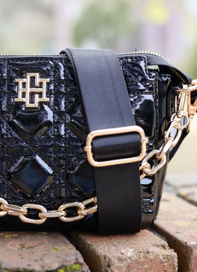BOUTIQUE CAROLINE HILL JACE QUILTED CROSSBODY BLACK BACK