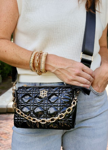 BOUTIQUE CAROLINE HILL JACE QUILTED CROSSBODY BLACK ON 