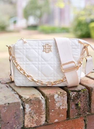 BOUTIQUE CAROLINE HILL JACE QUILTED CROSSBODY CREAM 2