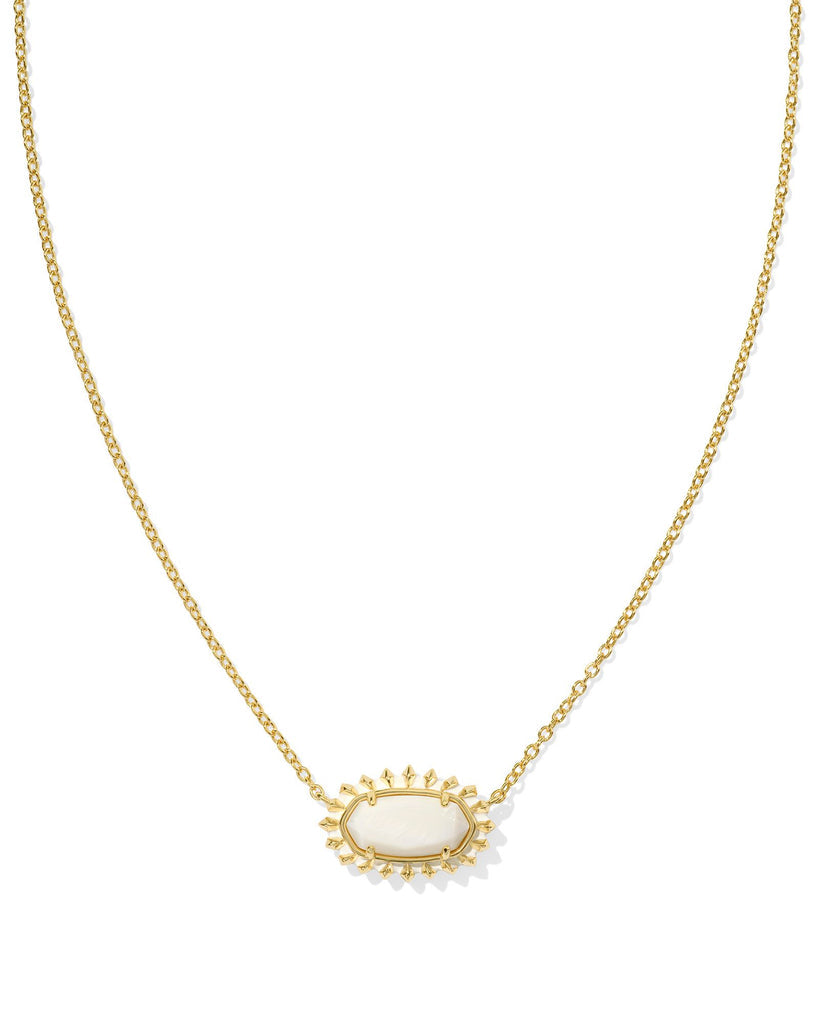 KENDRA SCOTT Elisa Gold Color Burst Frame Short Pendant Necklace