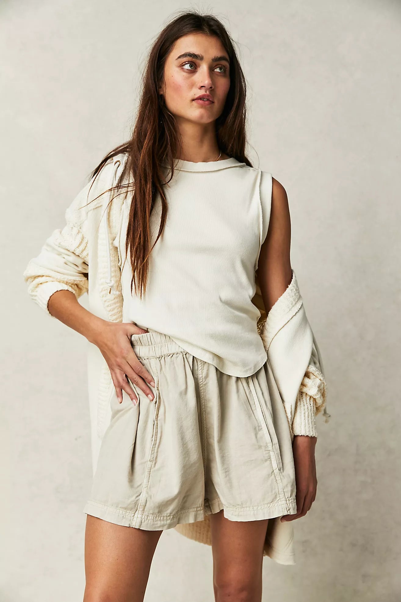 FREE PEOPLE Get Free Poplin Pull-On Shorts