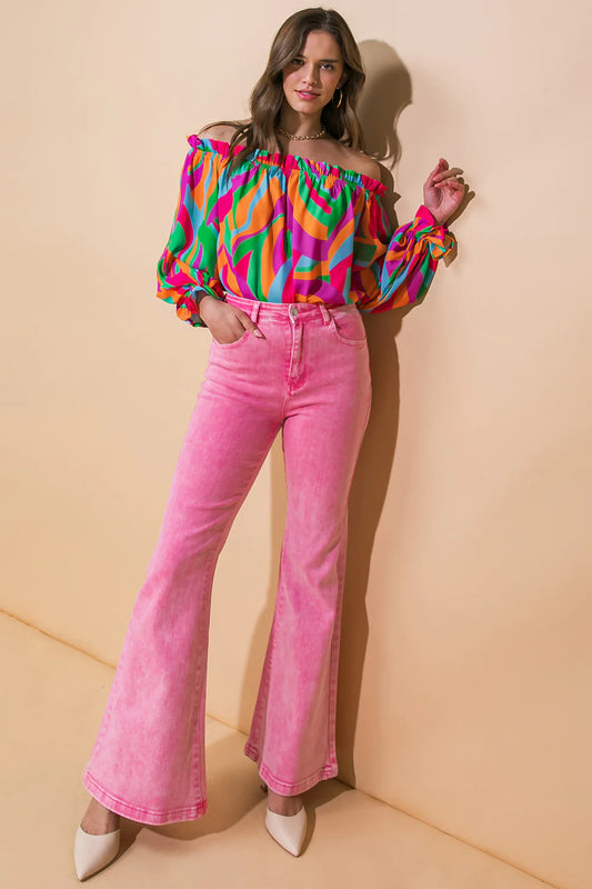 BOUTIQUE COMING TOGETHER TWILL PANTS PINK FRONT