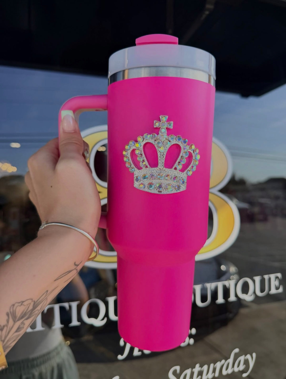 Crown 40 oz tumbler at Britique Boutique