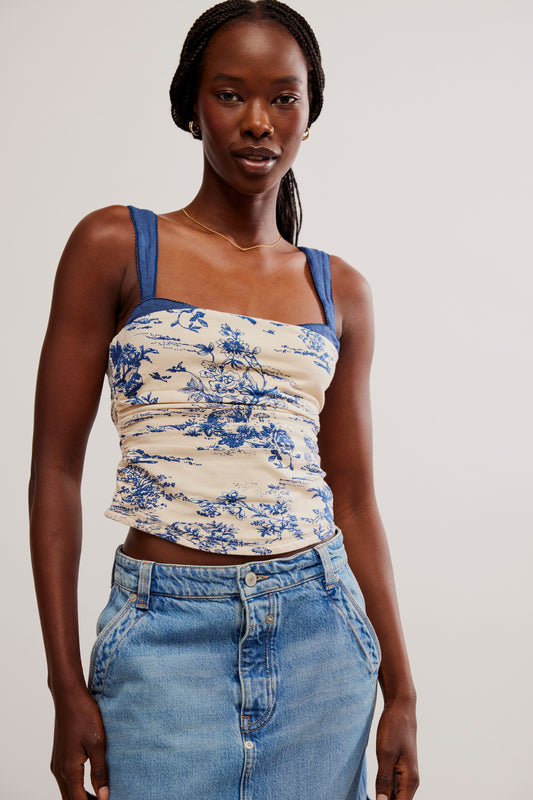 FREE PEOPLE Printed 2 Tone Tank