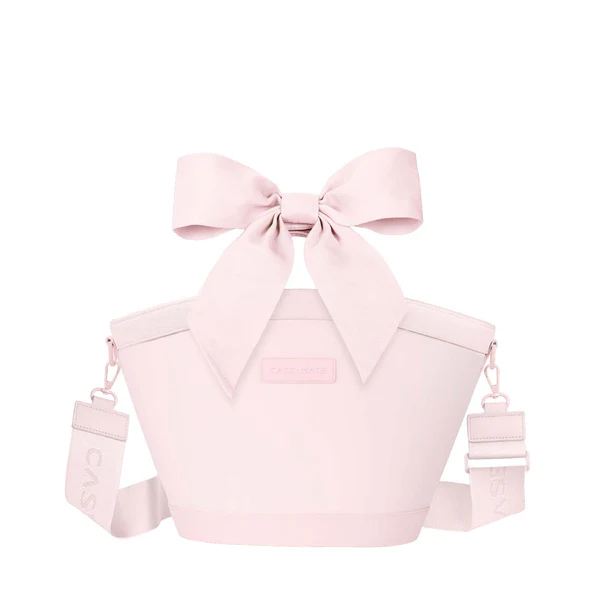 Casemate pink mini cooler with bow strap