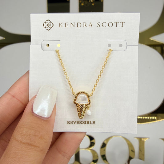 Kendra Scott white mother of pearl ice cream cone 