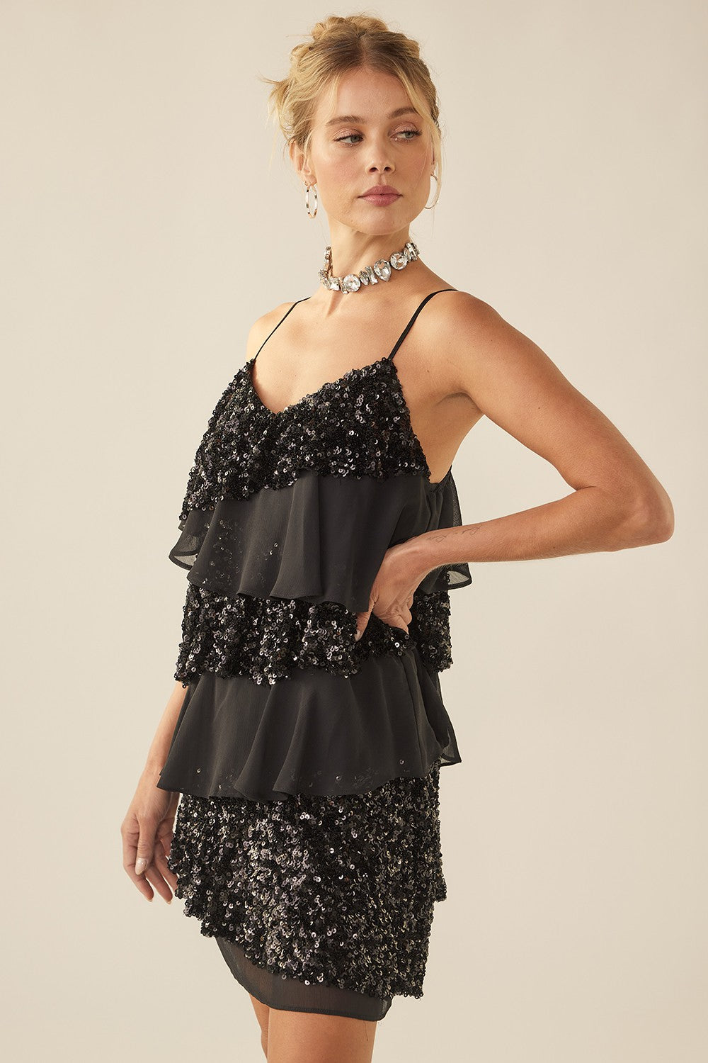 DAZZLE DARLING DRESS BLACK SIDE