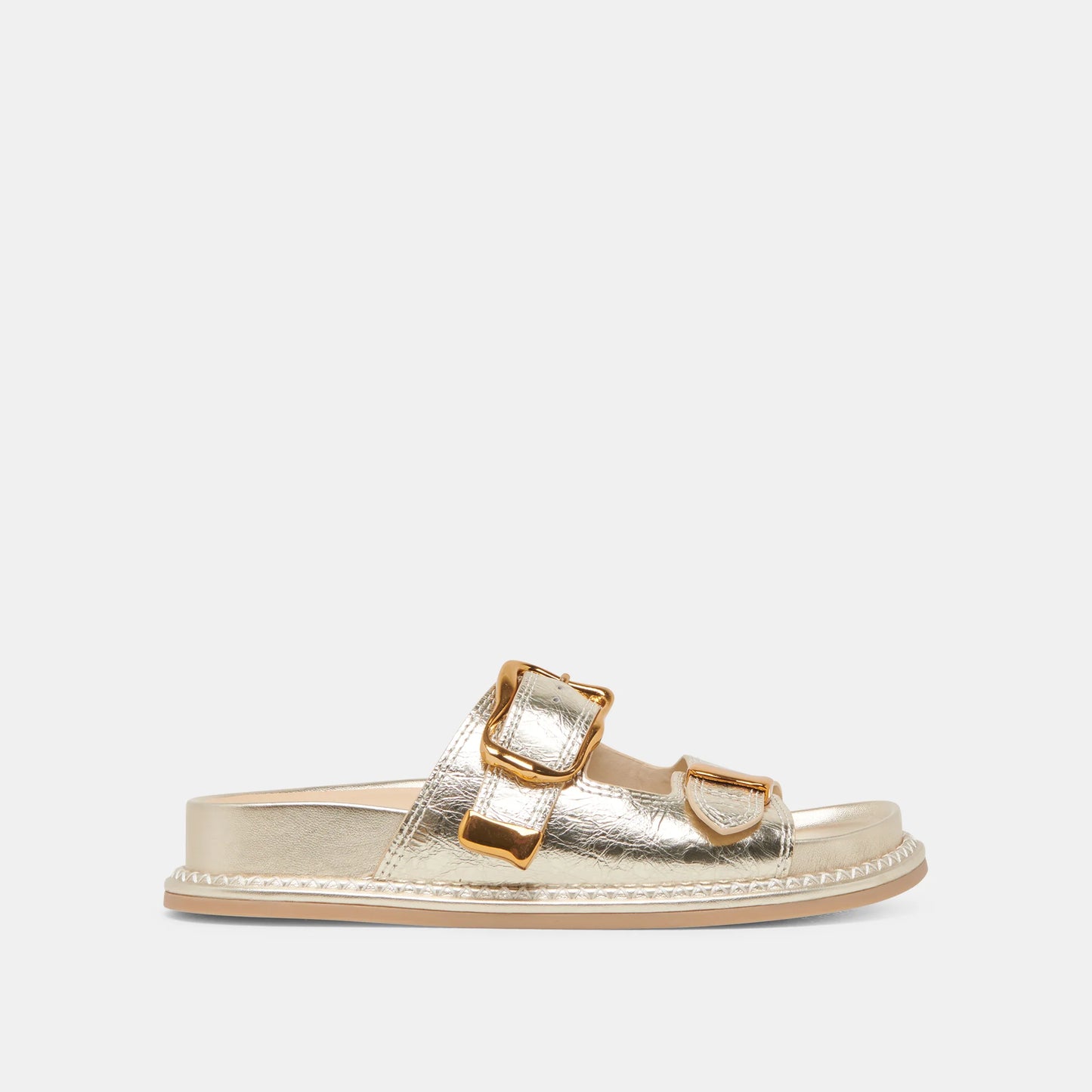 DOLCE VITA Sevana Light Gold Distressed Leather Sandals