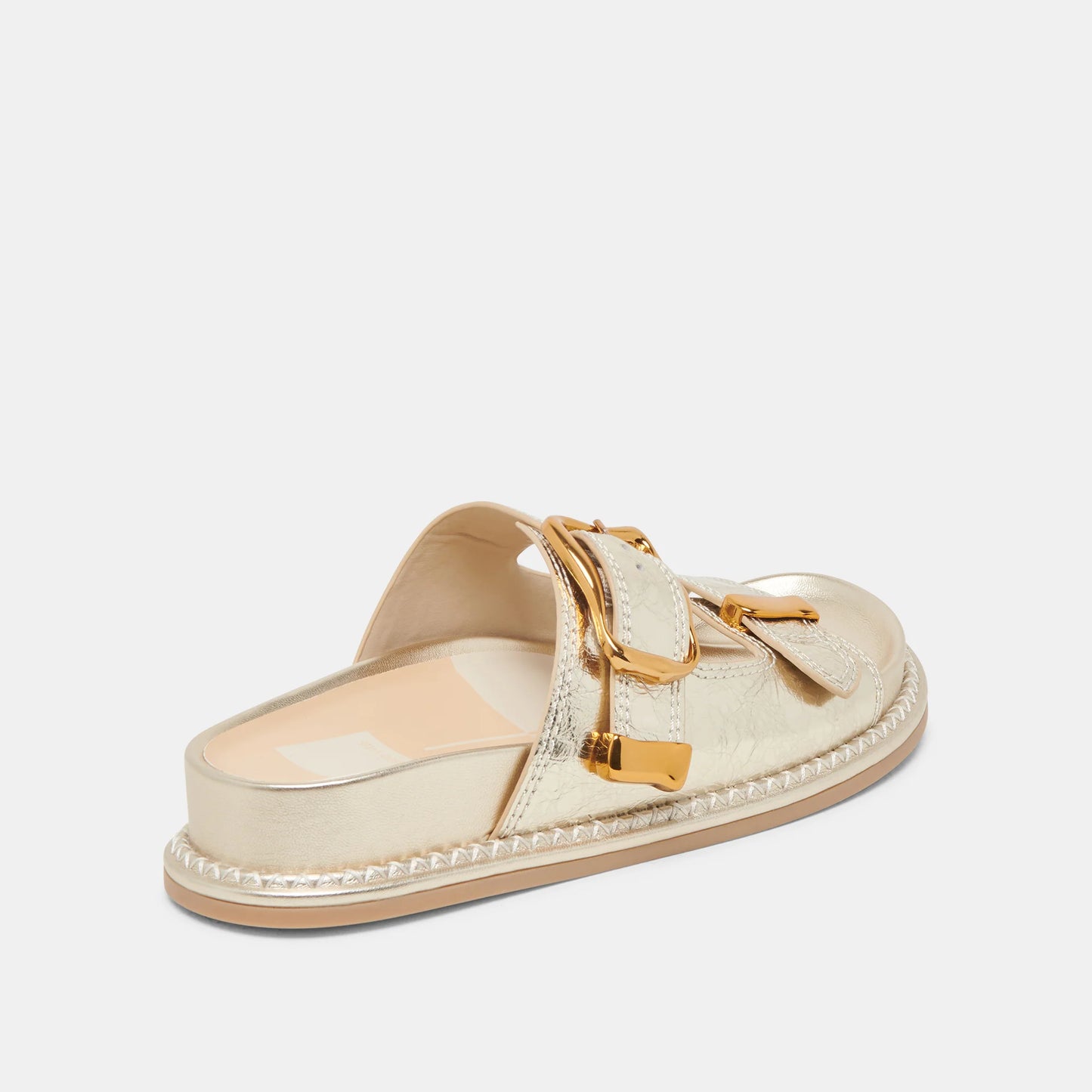 DOLCE VITA Sevana Light Gold Distressed Leather Sandals