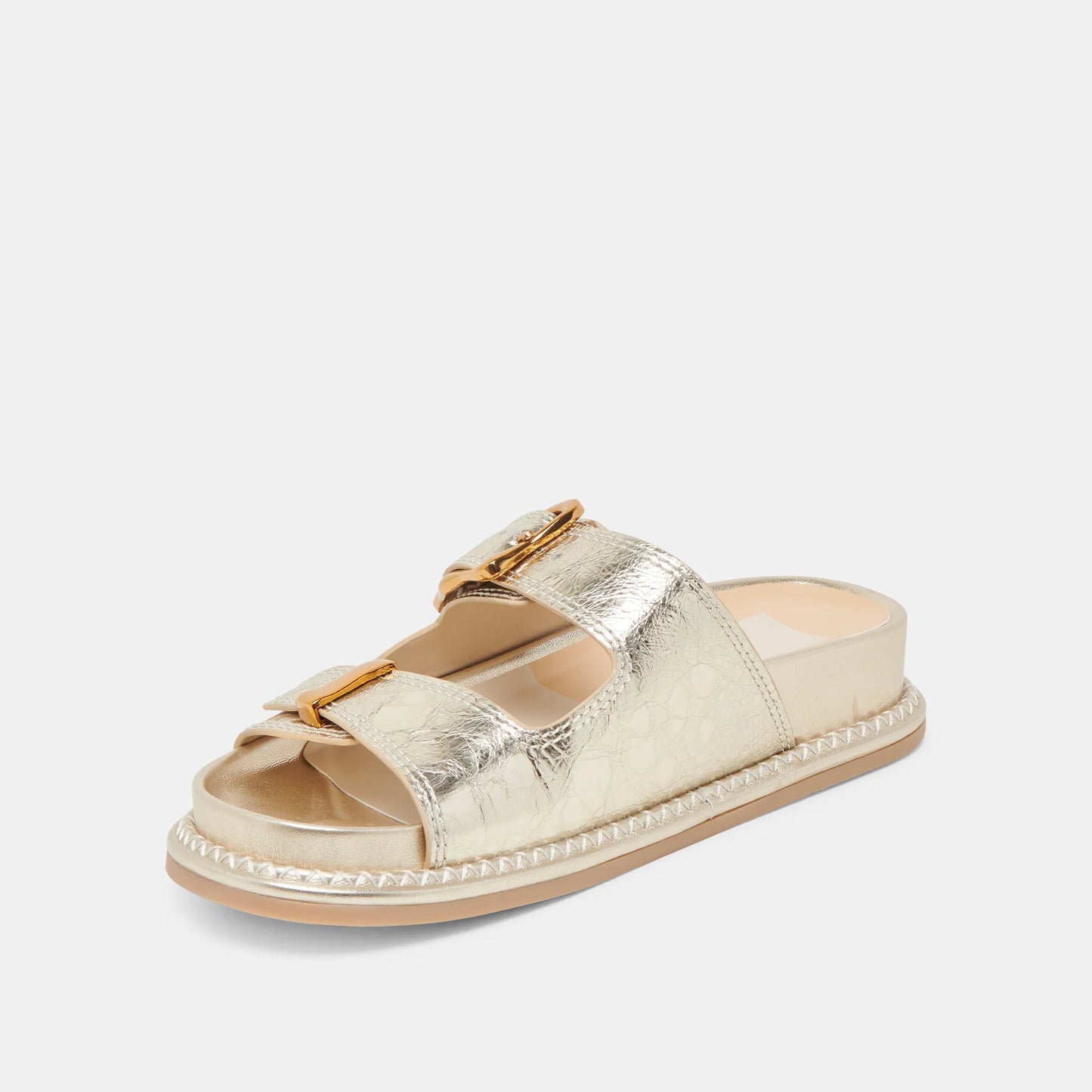 DOLCE VITA Sevana Light Gold Distressed Leather Sandals