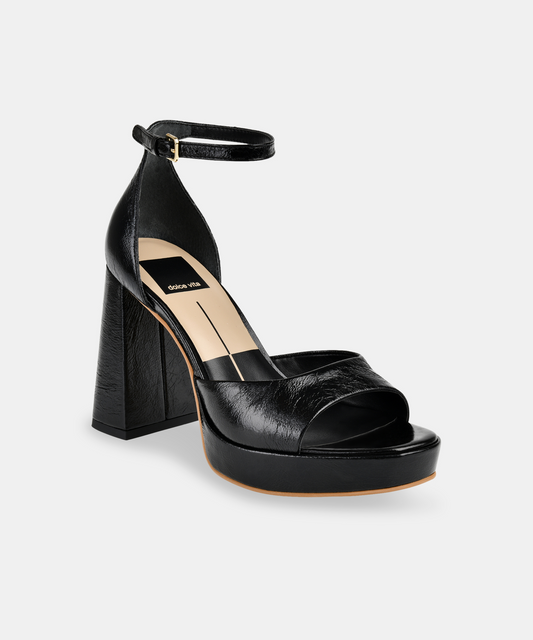 BOUTIQUE DOLCE VITA PANDRO HEELS MIDNIGHT CRINKLE PATENT FRONT 2