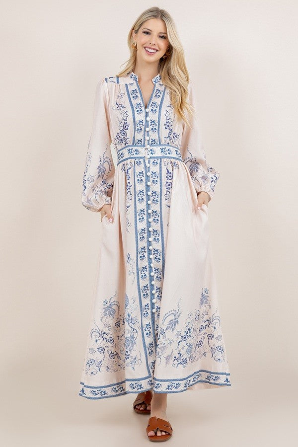 BOUTIQUE DREAMY SKIES MAXI DRESS FRONT