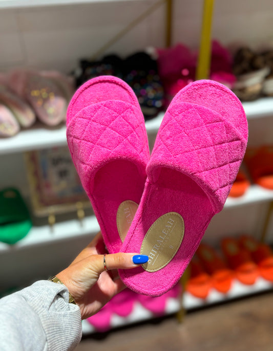 SHIRALEAH SOL TERRYCLOTH POOL SLIDES