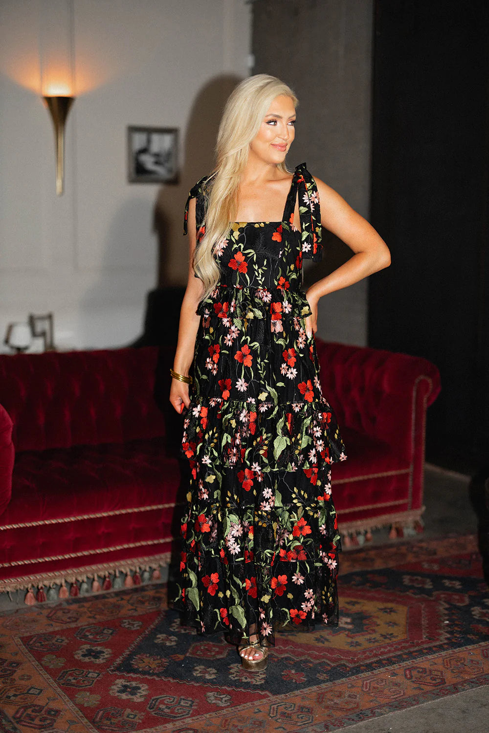 BUDDY LOVE Edie Tie-Shoulder Maxi Dress