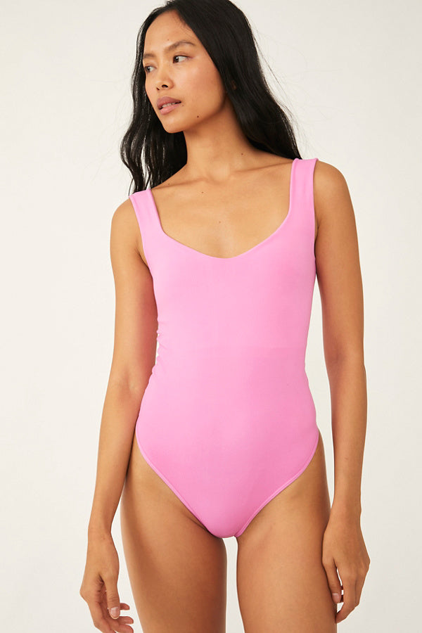 BOUTIQUE FREE PEOPLE CLEAN LINES BODYSUIT CROCUS FRONT