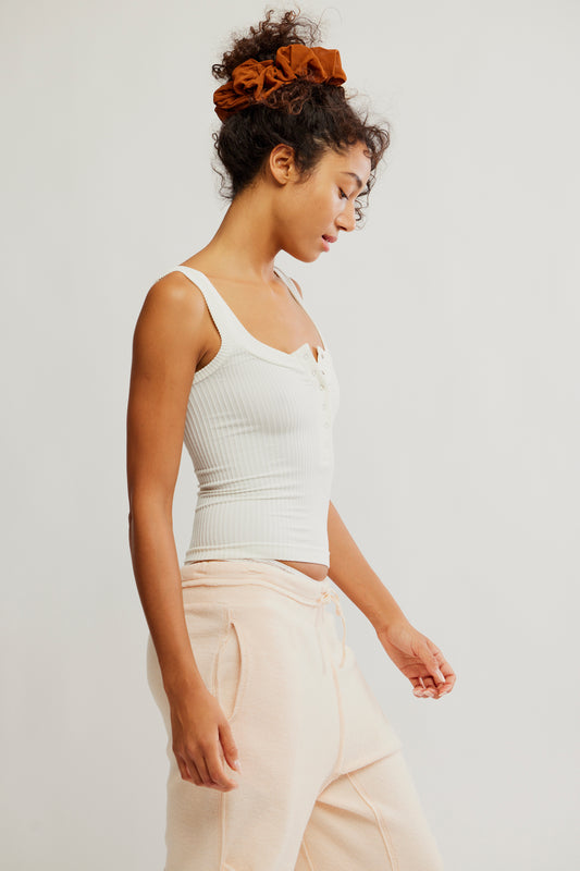 BOUTIQUE FREE PEOPLE CLEAN SLATE HENLEY SIDE 2 IVORY