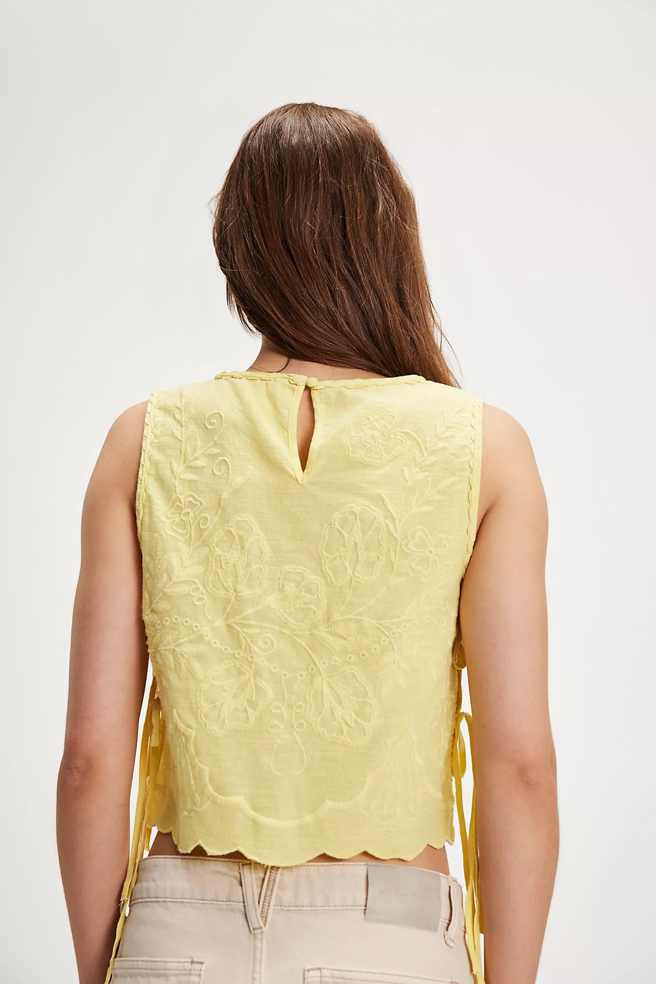BOUTIQUE FREE PEOPLE FADED GARDENS TANK SUMMER LEMONADE BACK