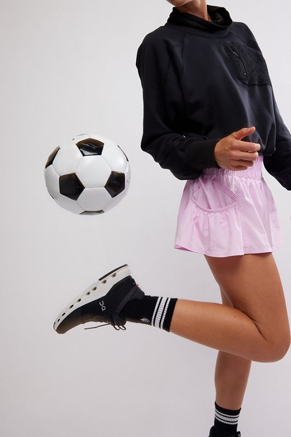 BOUTIQUE FREE PEOPLE GET YOUR FLIRT ON SHORTS POWDER PINK SIDE 2