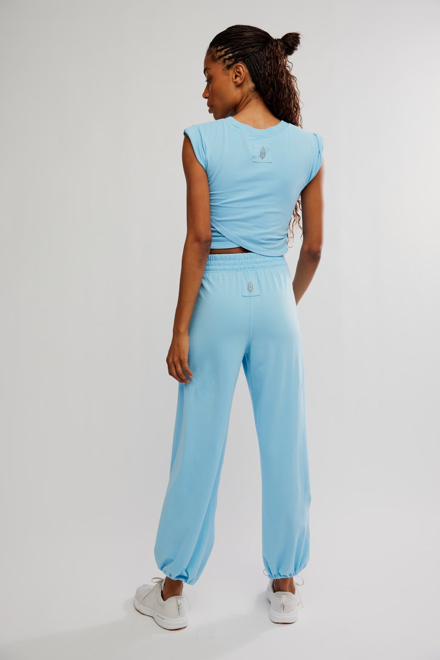 BOUTIQUE FREE PEOPLE HOT SHOT CROSSOVER SET BRIGHT BLUE BACK