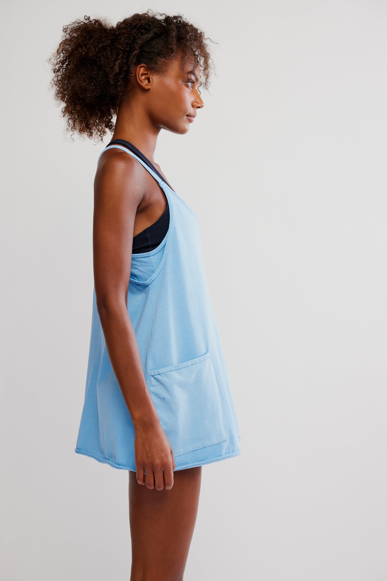 BOUTIQUE FREE PEOPLE HOT SHOT MINI DRESS HIGH DIVE SIDE