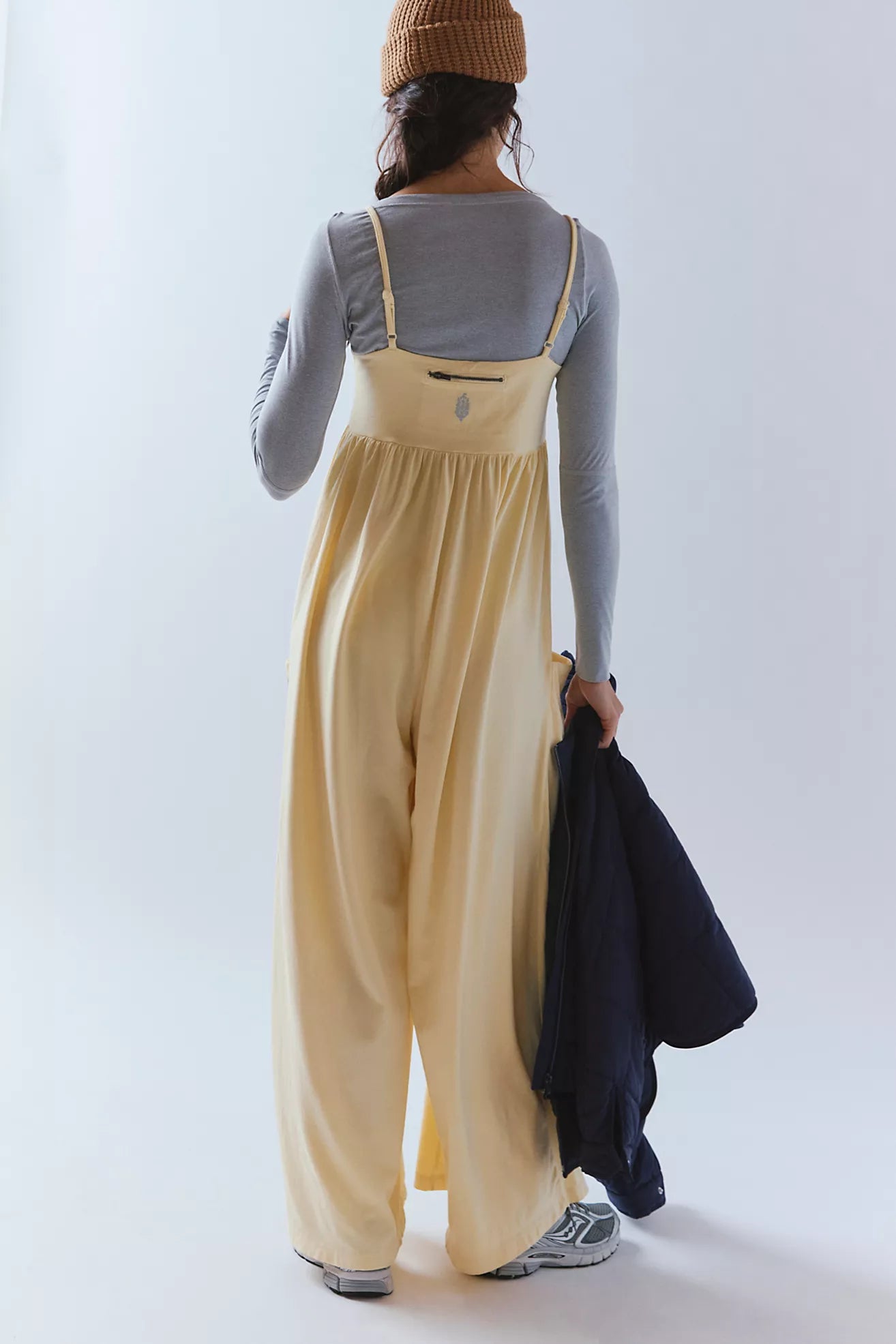 BOUTIQUE FREE PEOPLE HOT SHOT STRAPPY ONSIE SUNLIT YELLOW BACK