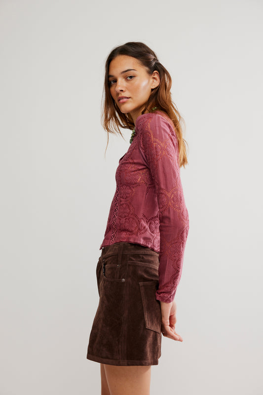 BOUTIQUE FREE PEOPLE JAE KNIT LONG SLEEVE CRUSHED BERRY SIDE