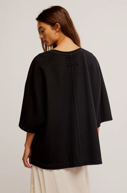BOUTIQUE FREE PEOPLE JOAH TEE BLACK BACK