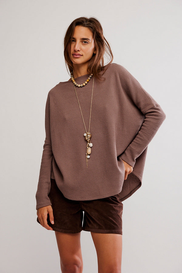 BOUTIQUE FREE PEOPLE LATTE BLUES THERMAL SOLID LEAFLESS TREE FRONT