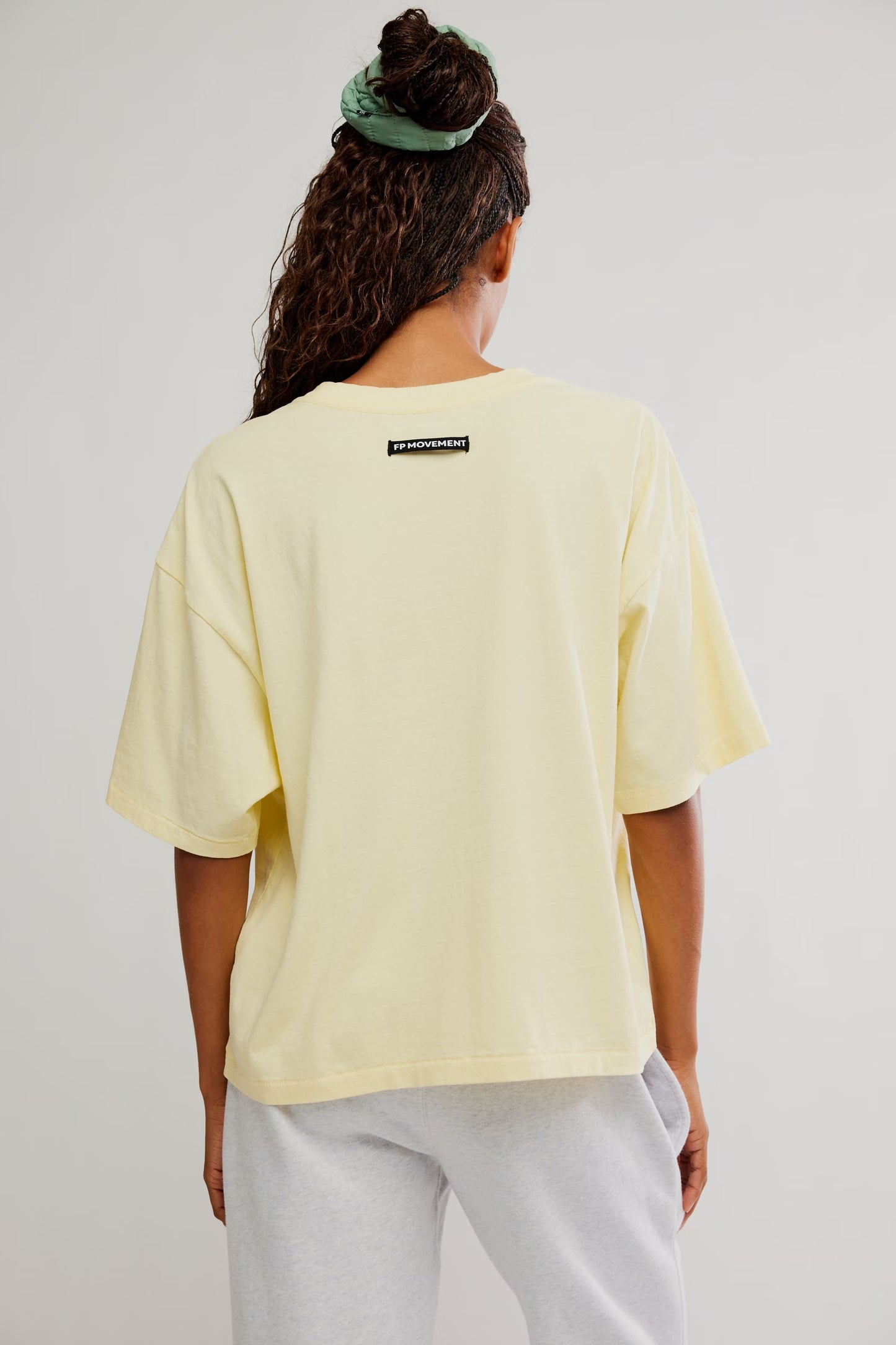 BOUTIQUE FREE PEOPLE MOVEMENT TACKLE TEE SUNLIT YELLOW BACK