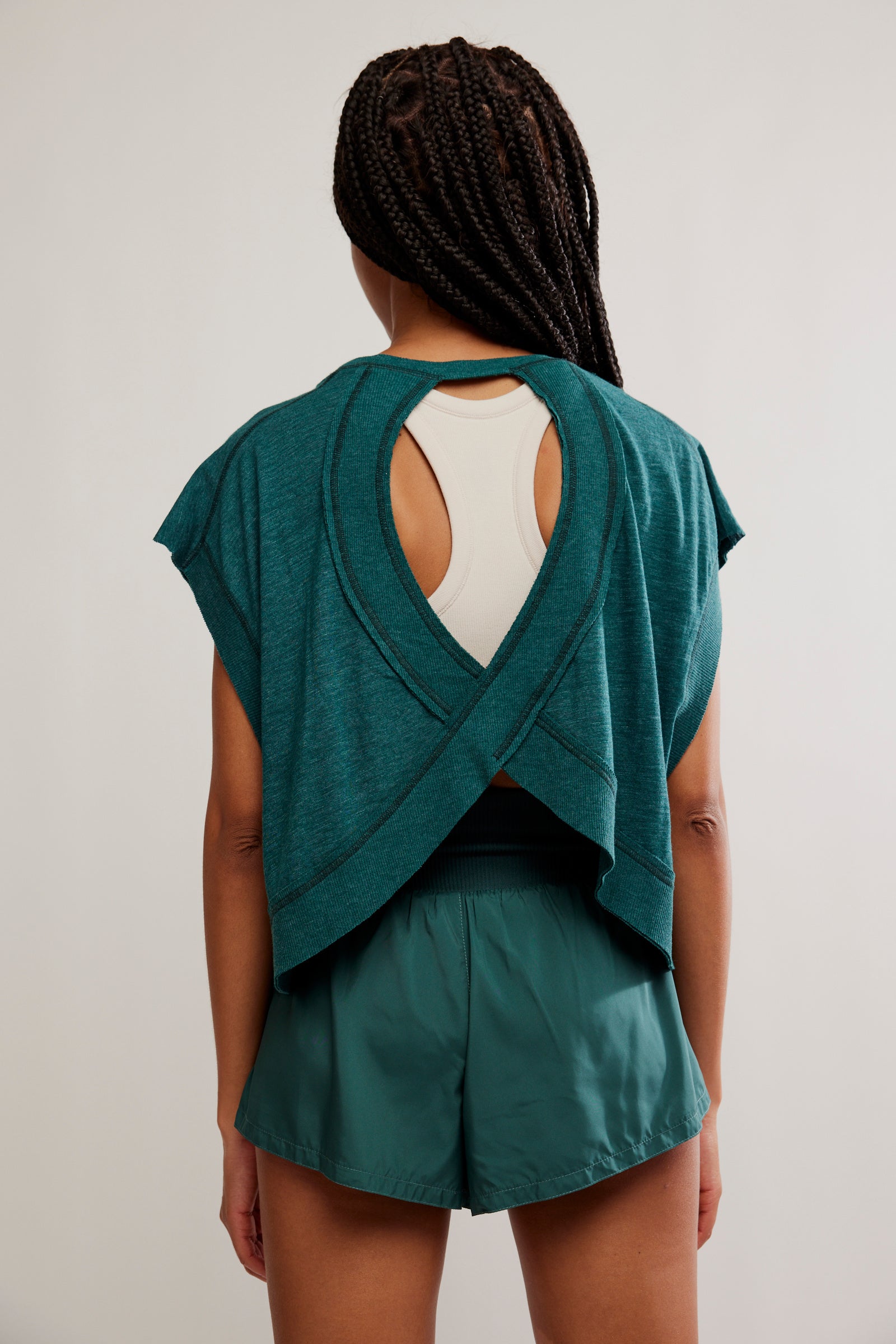 BOUTIQUE  FREE PEOPLE MY TIME TEE EVERGREEN BACK