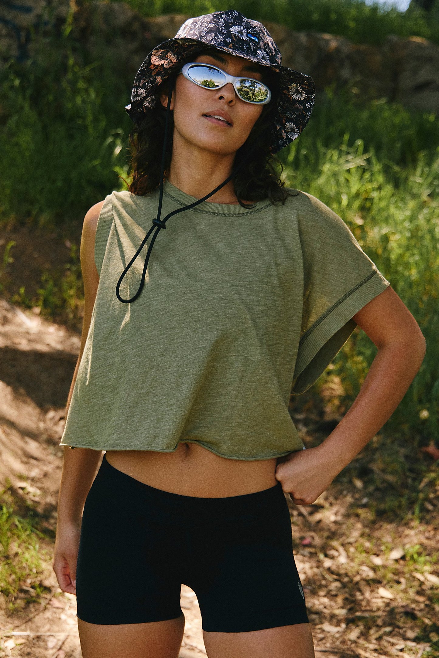 BOUTIQUE  FREE PEOPLE MY TIME TEE FRONT 2 SEAGRASS