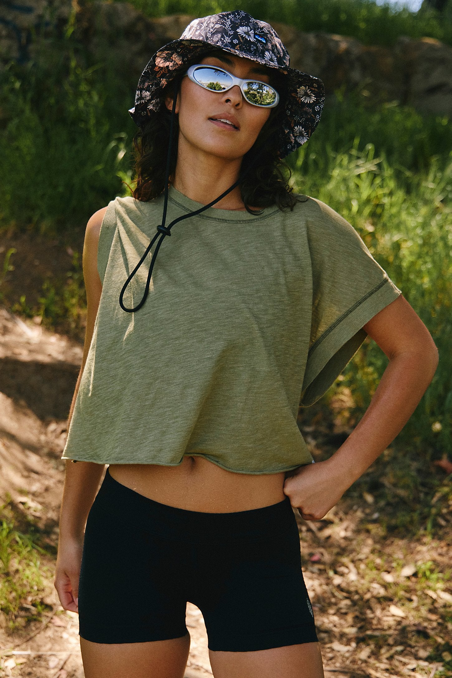 BOUTIQUE  FREE PEOPLE MY TIME TEE FRONT 2 SEAGRASS