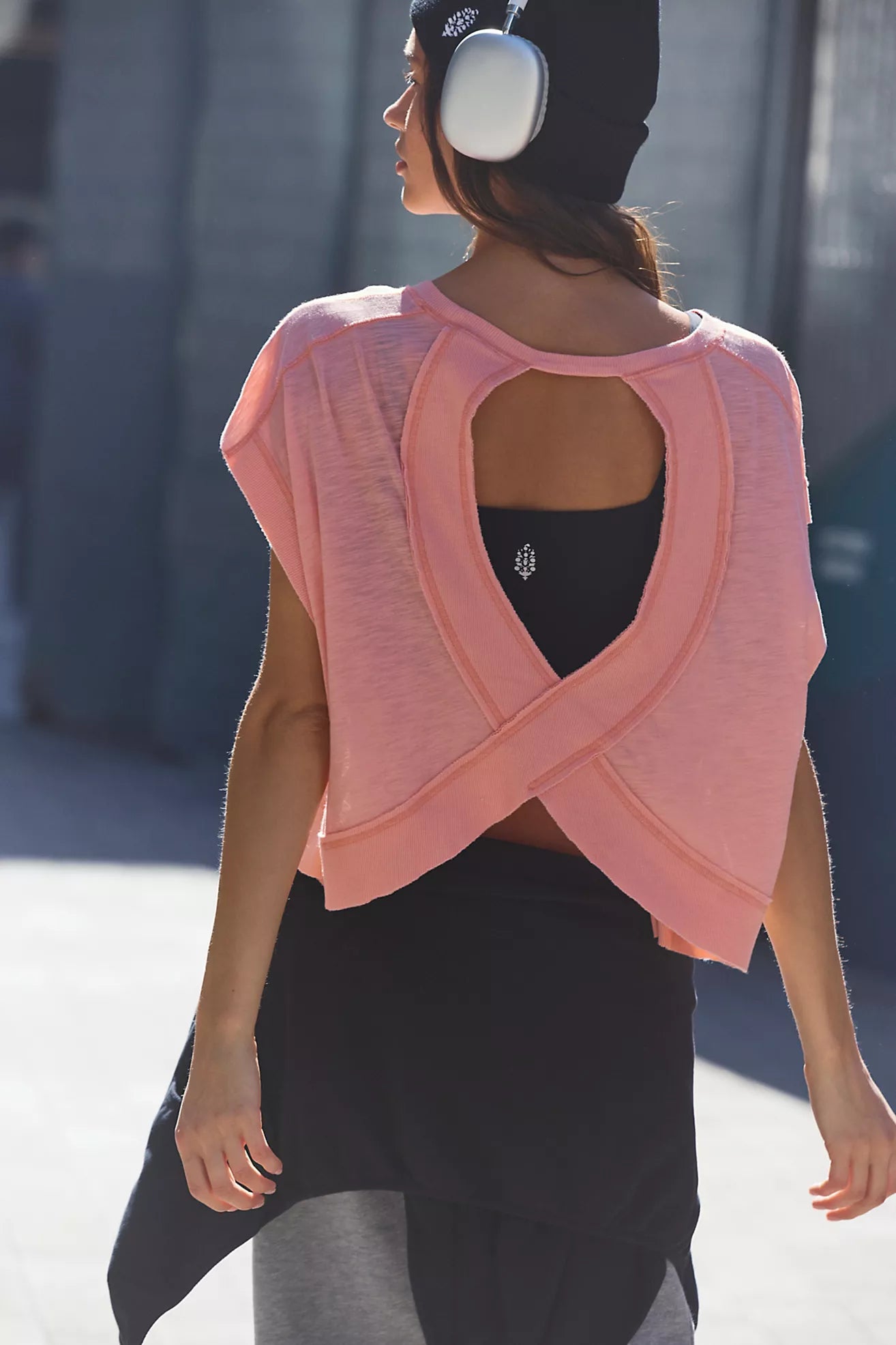 BOUTIQUE FREE PEOPLE MY TIME TEE FRUIT PUNCH BACK