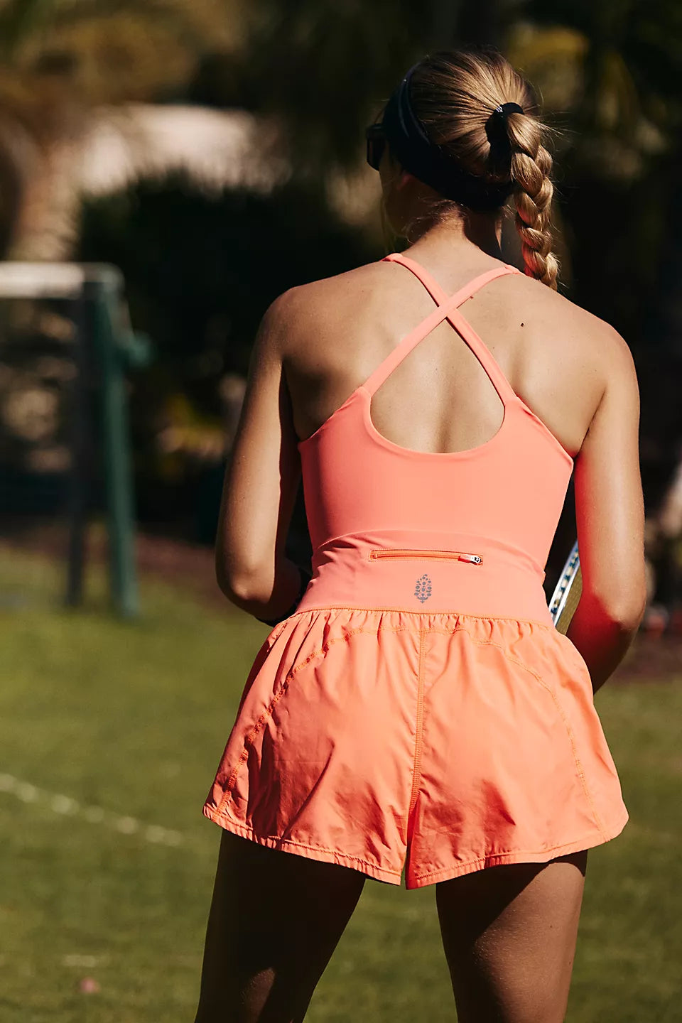 BOUTIQUE FREE PEOPLE RIGHTEOUS RUNSIE NEON CORAL BACK
