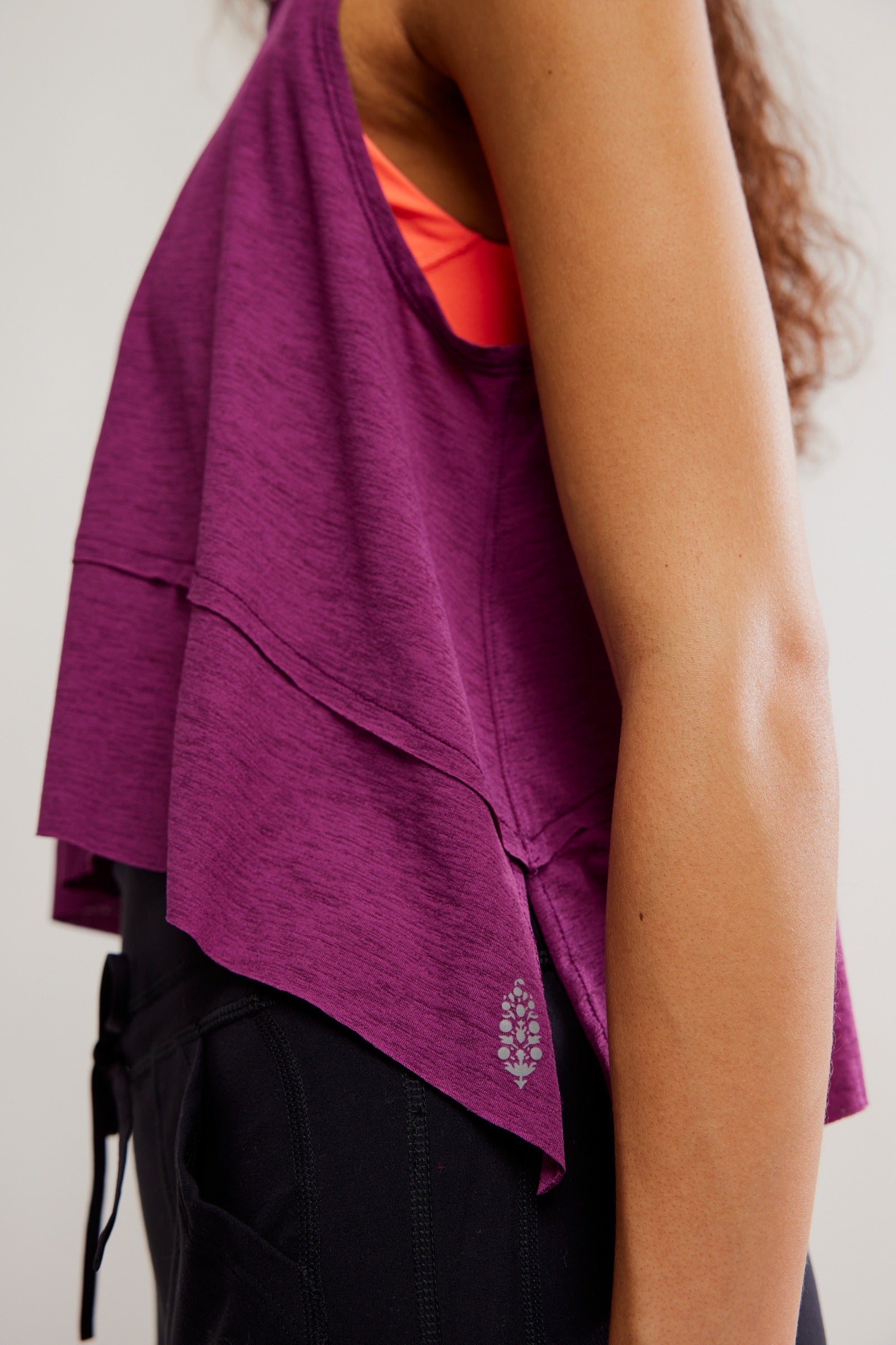 BOUTIQUE FREE PEOPLE TEMPO TANK SIDE DEEP MULBERRY