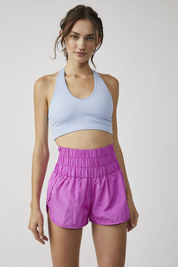 BOUTIQUE FREE PEOPLE THE WAY HOME SHORTS NEON MAGENTA FRONT