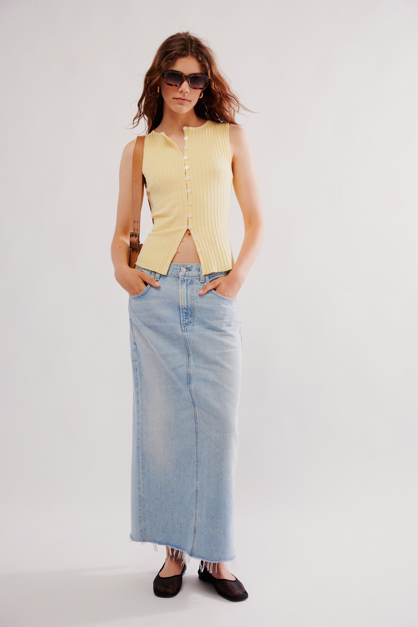 BOUTIQUE FREE PEOPLE TILLY VEST MELLOW YELLOW FRONT 3