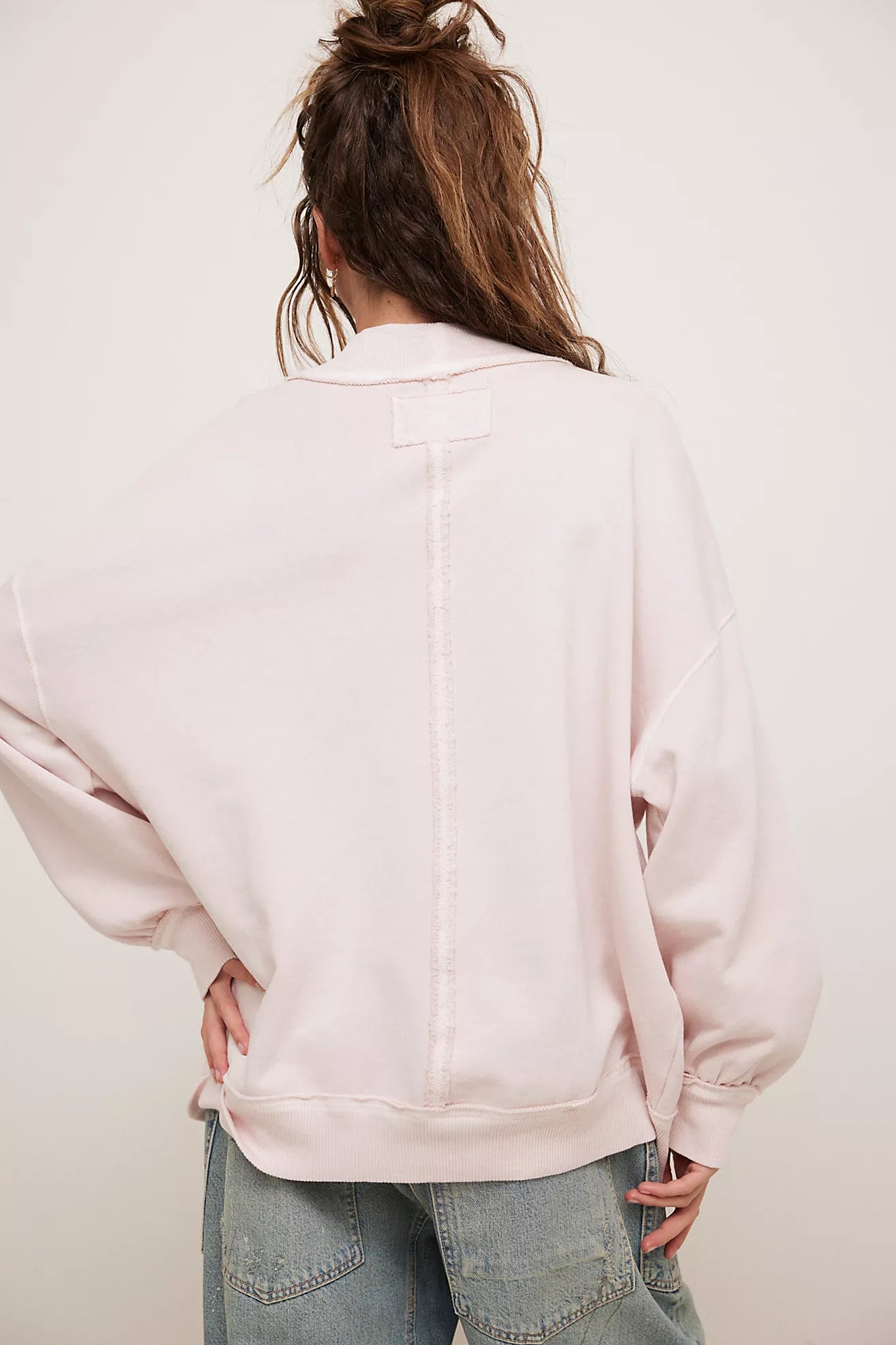 BOUTIQUE FREE PEOPLE WE THE FREE PALM SPRINGS PULLOVER MAUVE CHALK BACK