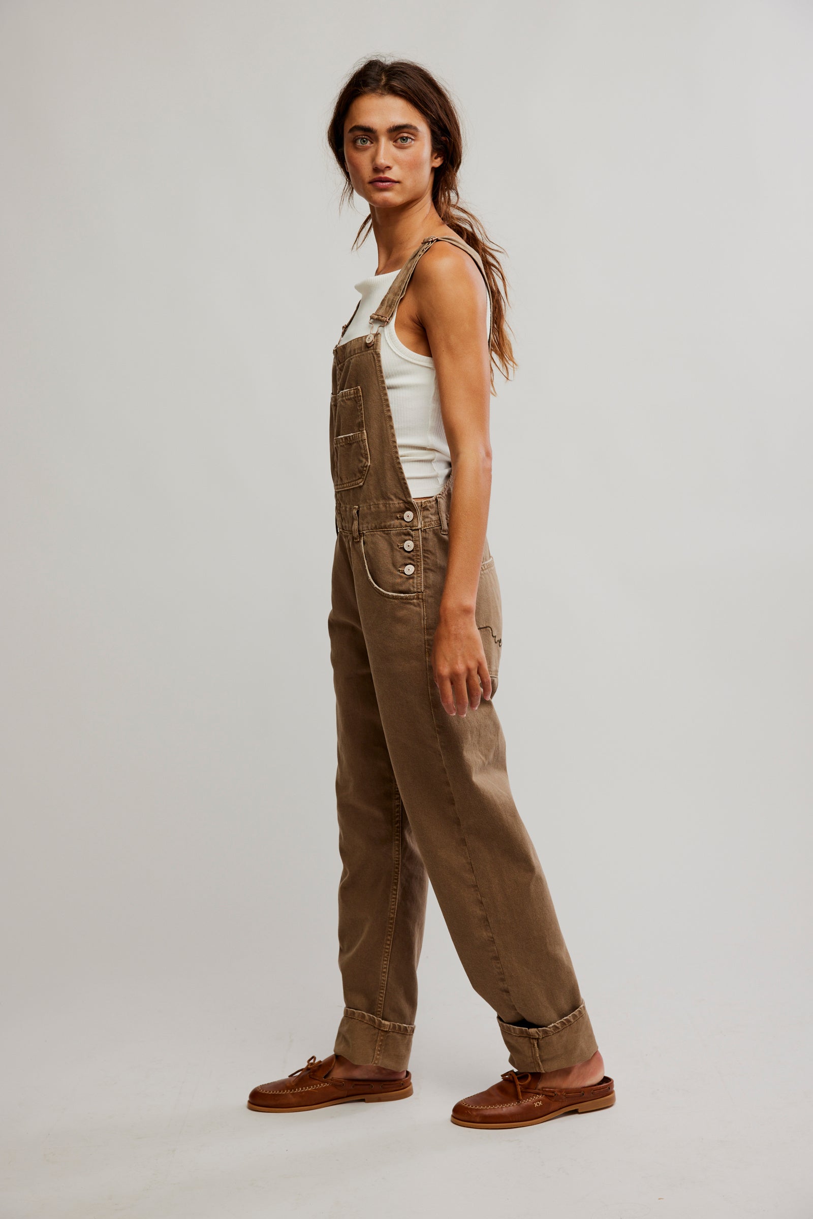BOUTIQUE FREE PEOPLE WE THE FREE ZIGGY DENIM OVERALLS LASSO SIDE