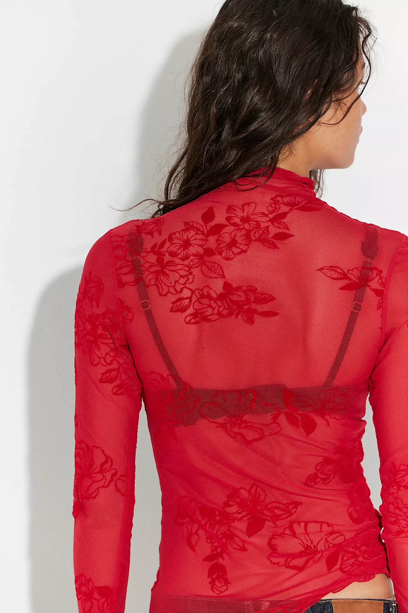 BOUTIQUE FREE PEOPLE YOU DECIDE LONG SLEEVE DEEP CHERRY BACK