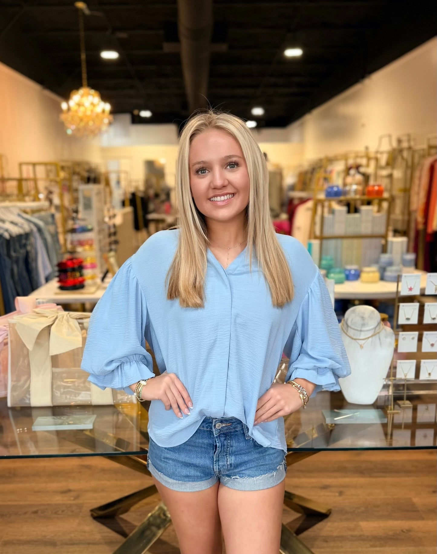 EVERYDAY CHARM BLOUSE - BLUE
