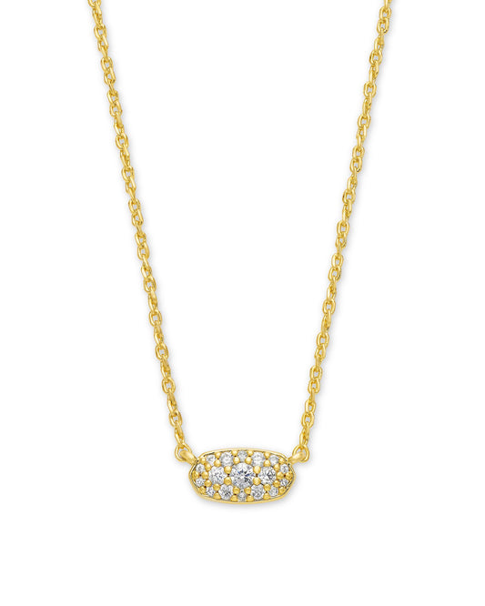 KENDRA SCOTT Grayson Gold Pendant Necklace in White CZ