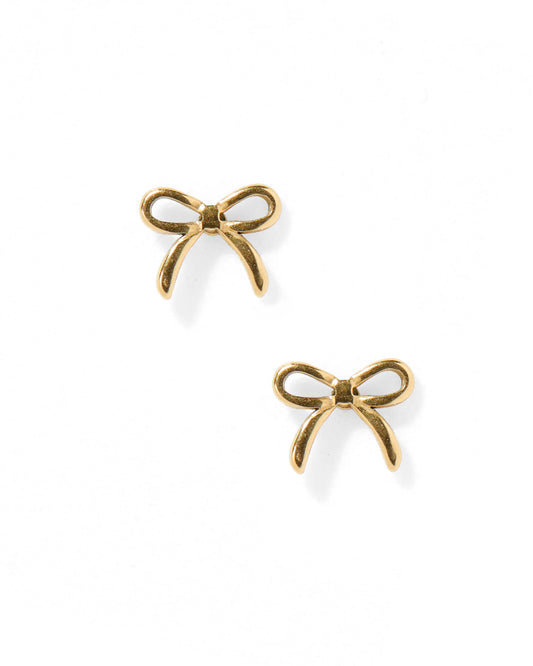 LINNY CO Screwback Stud Earrings - Sadie Bow Gold