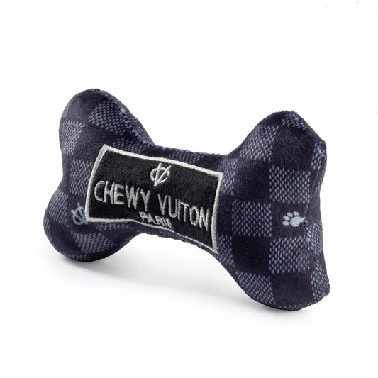 BOUTIQUE HAUTE DIGGITY DOG BLACK CHECKER CHEWY VUITON BONE