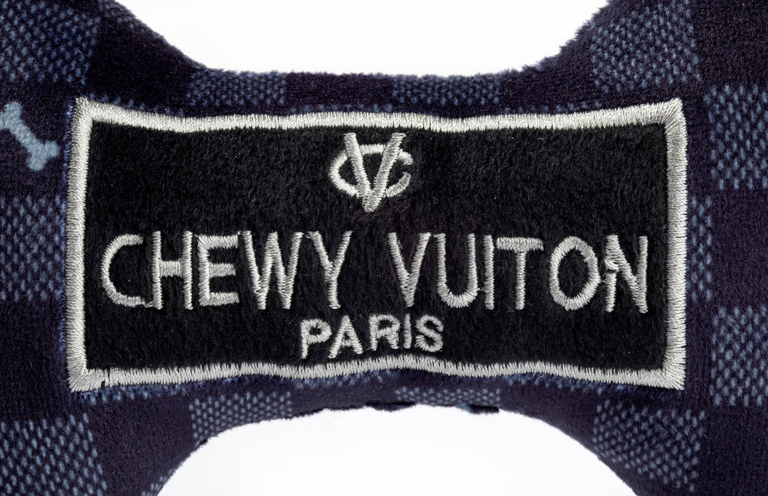 BOUTIQUE HAUTE DIGGITY DOG BLACK CHECKER CHEWY VUITON BONE 2