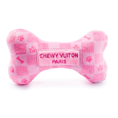 BOUTIQUE HAUTE DIGGITY DOG PINK CHECKER CHEWY VUITON BONE