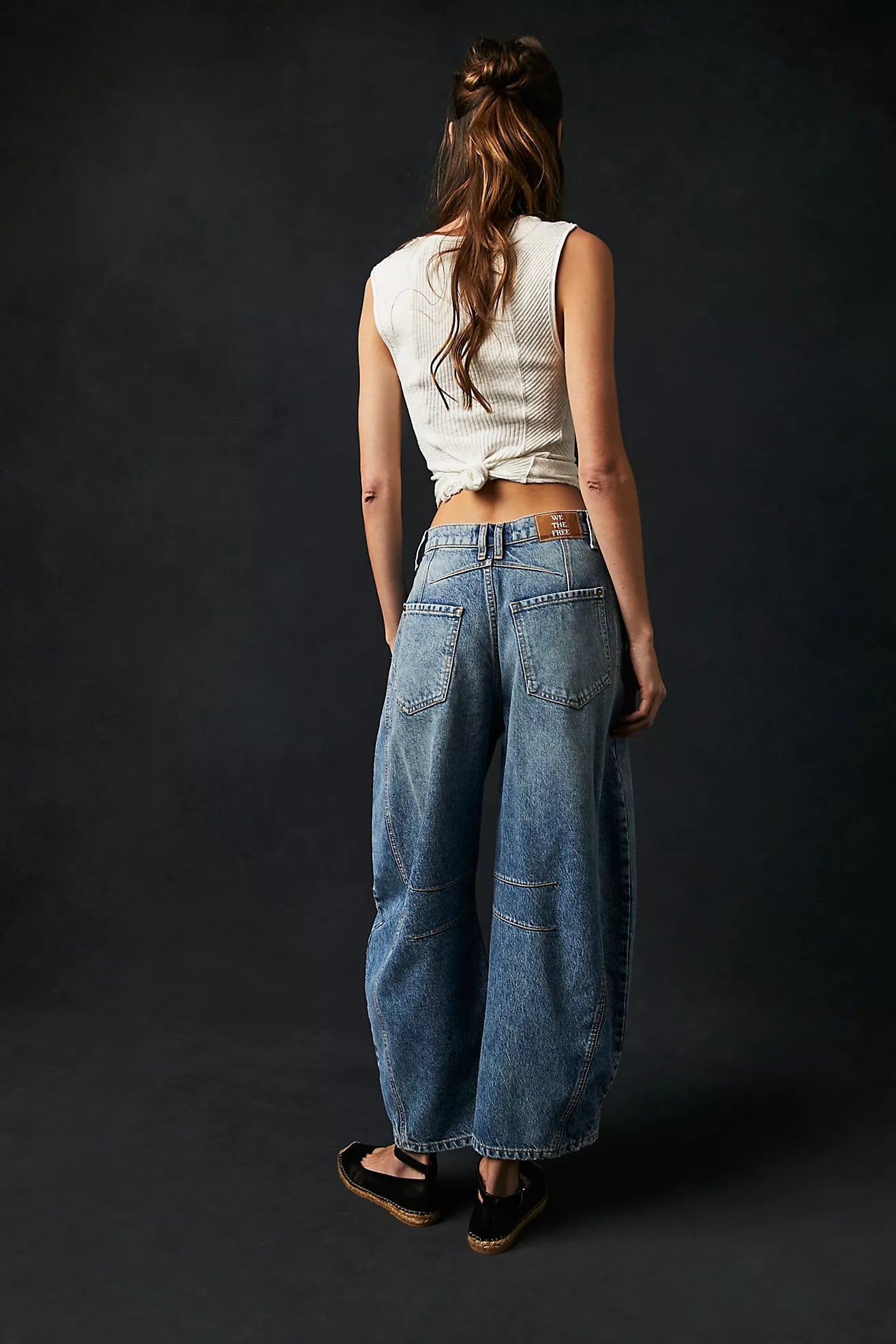 FREE PEOPLE We The Free Good Luck Mid-Rise Barrel Jeans